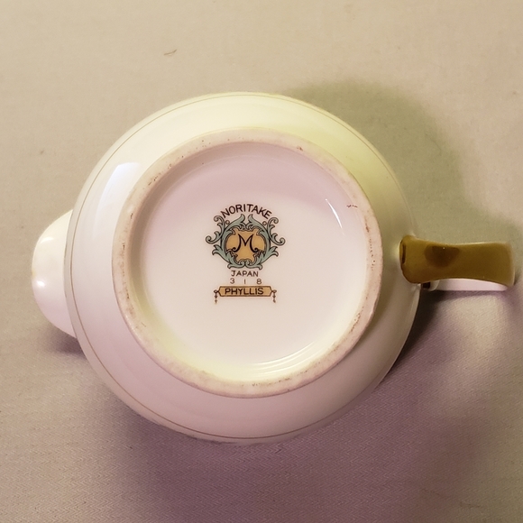 Vtg Syrup/Pitcher/Creamer "Phyllis" By Noritake Gold Accents Roses Porcelain - Picture 6 of 7
